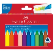 FABER CASTELL KREDKI WOSKOWE 12 KOL. TRÓJKĄTNE