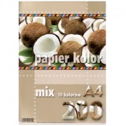 Papier kolor A4 80g mix 10 kolorów 200 arkuszy