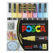 POSCA PC3M SET 8 KOLORÓW SOFT